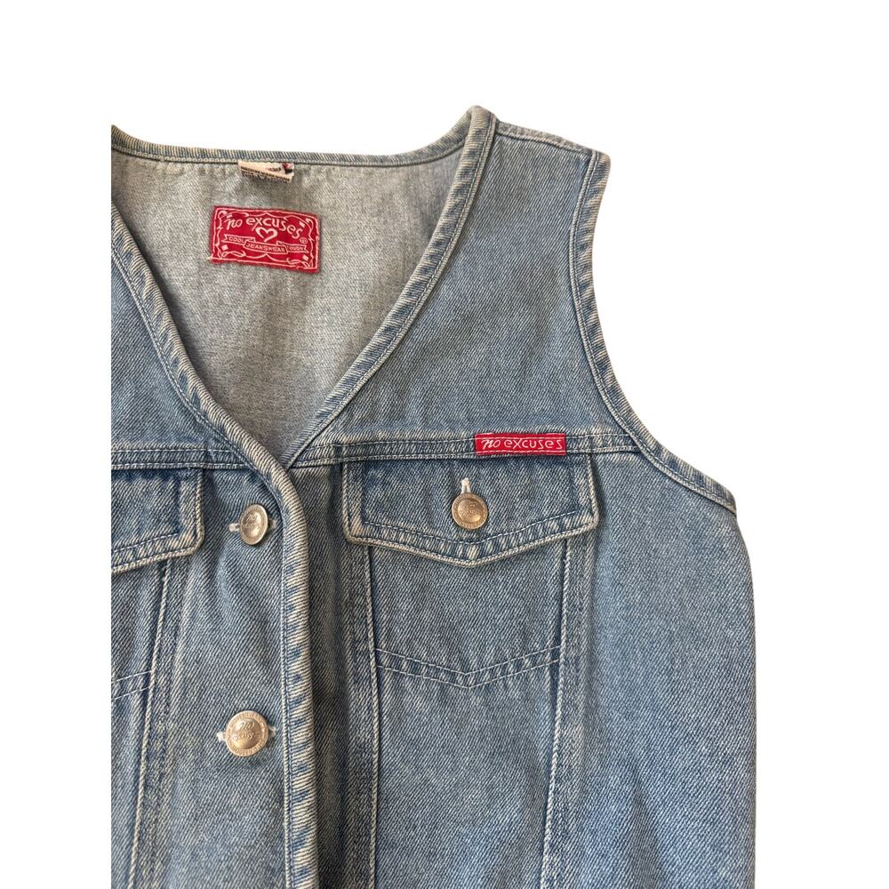 Vintage (No Excuses) | 100% Cotton Light Rinse Denim Vest | Size 16